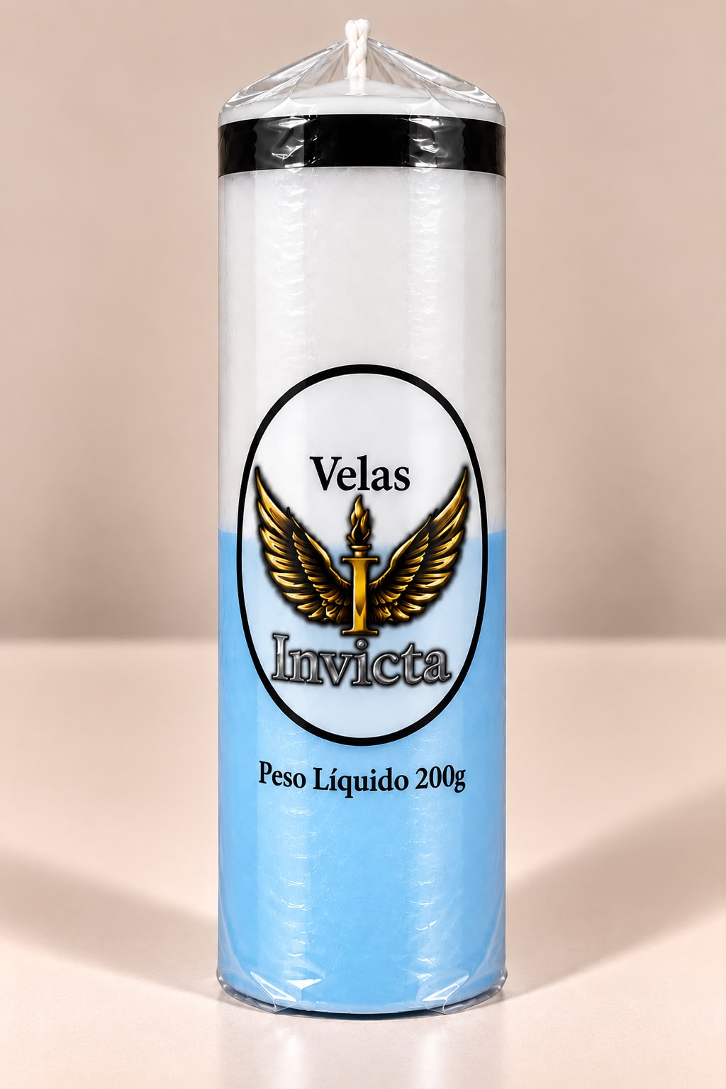 Vela 7 Dias bicolor Branca/Azul claro