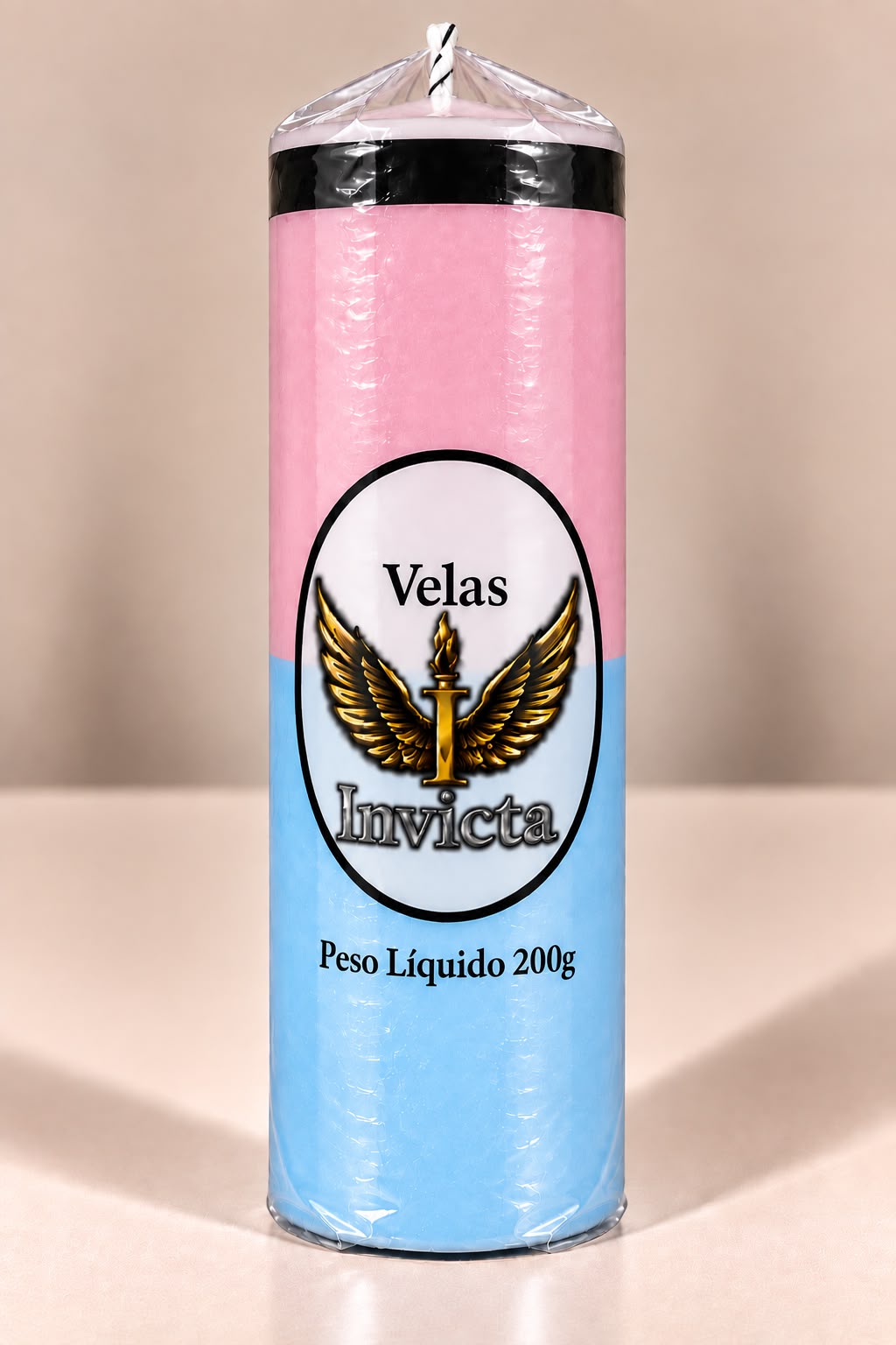 Vela 7 Dias bicolor Rosa/Azul claro